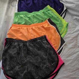 Nike Colorful Athletic Shorts Set - Black, Orange, Green, Purple